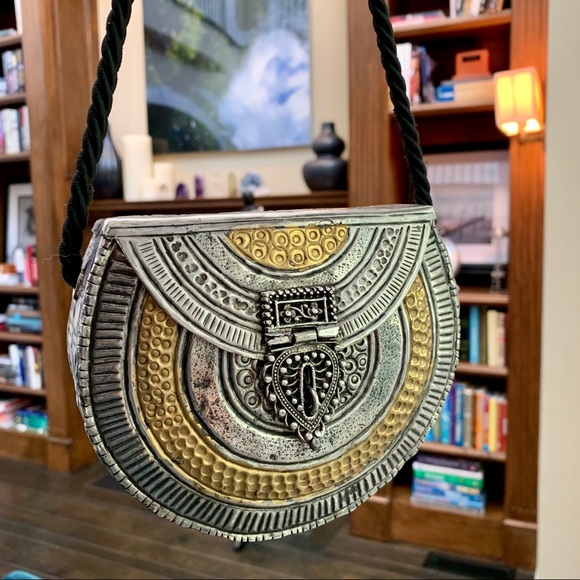 Free People || Brass Metal Crossbody Purse - Picture 4 of 8